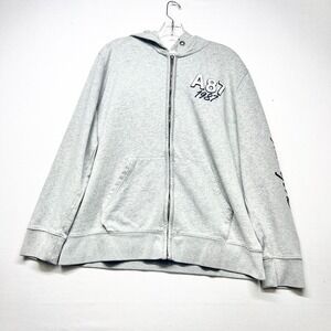 Aéropostale New York Heritage Hoodie Men's XL Heather Gray Full Zip Fleece Lined